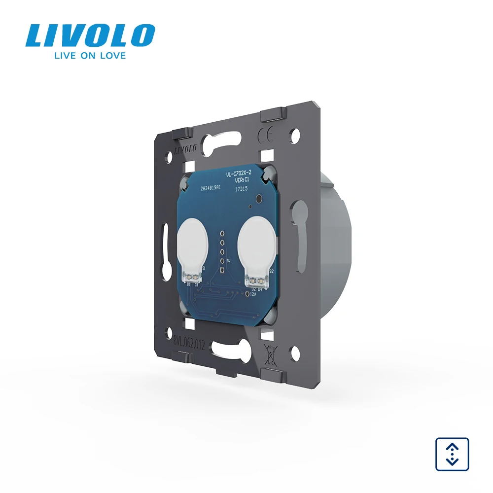 Livolo EU Standard WallTouch Curtain Remote Switch, Blind control , AC 220~250V + LED Indicator