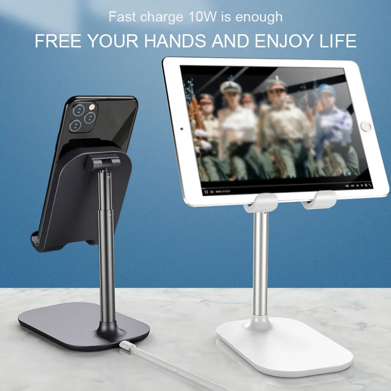 

Wireless Charging Phone Bracket Adjustable Durable Metal Telescopic Universal Stand Tablet Holder Wireless Charging Tablet Stand