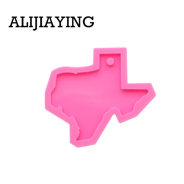 Dy0201 Diy Fényes Texas Térkép Alak Szilikon Penészgomb Gyűrű Penész Usa Állam A Kulcstartóhoz - Image 5