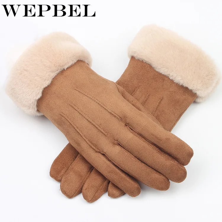 WEPBEL, женские теплые перчатки с сенсорным экраном, женские, плюс шерсть, кашемир, бархат, утолщение, осень и зима, перчатки для верховой езды