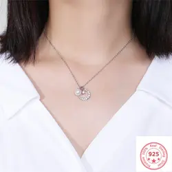 Корейское Серебро S925 ювелирные изделия ожерелье Луна алмаз кулон для женщин драгоценный камень пирсционки Bizuteria украшения с топазом Кулон