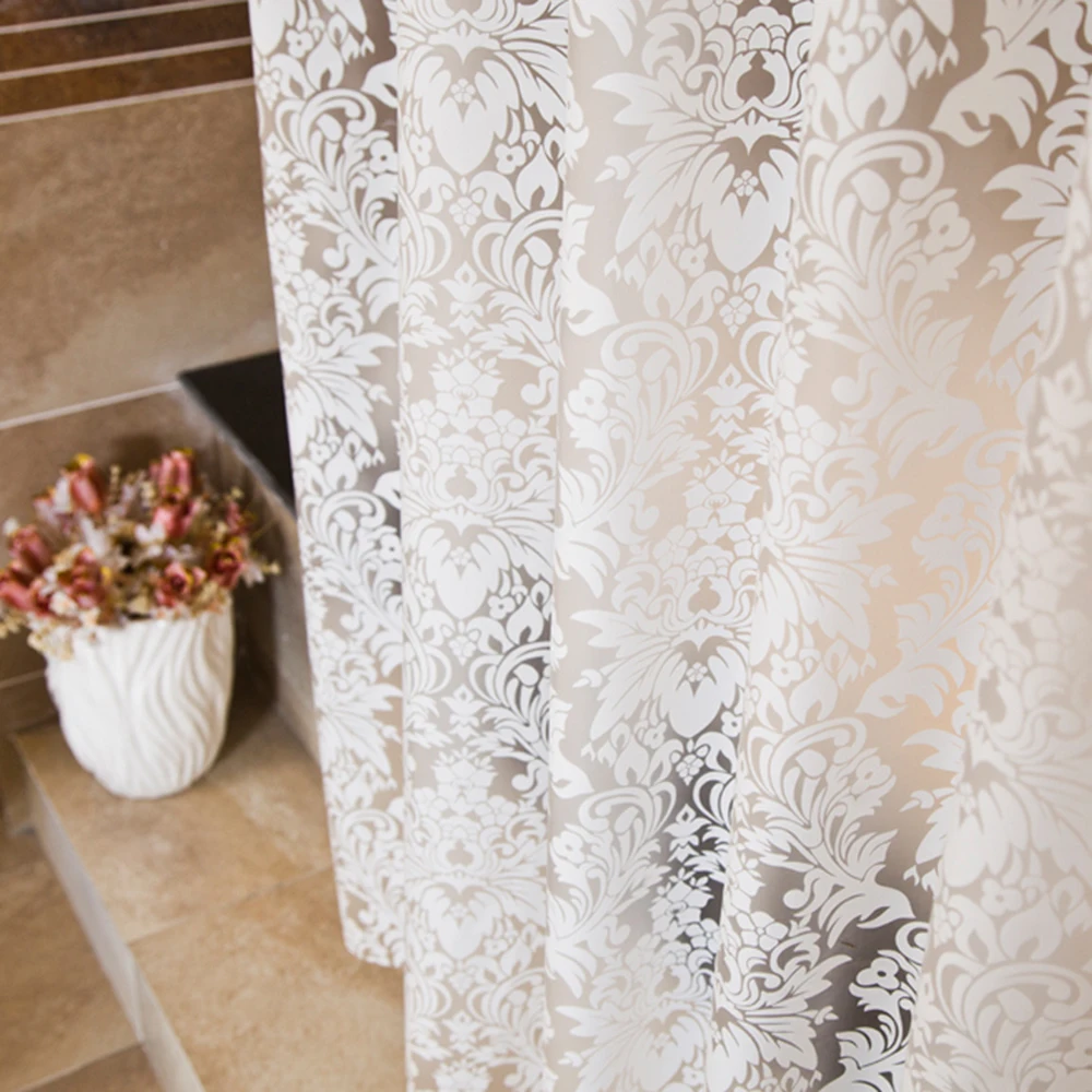 Shower Curtains Washable Curtain Bathing Shower Curtain Bathroom Morocco PEVA Waterproof Hook Floral Curtains 8 Sizes D30