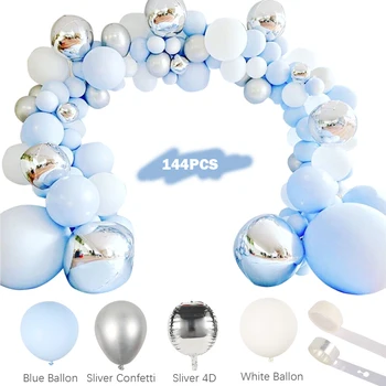 

144PCS Macaron Blue Ocean Balloons Arch Kit Romantic Dream Balloons Garland for Birthday Wedding Christmas Party Decoration