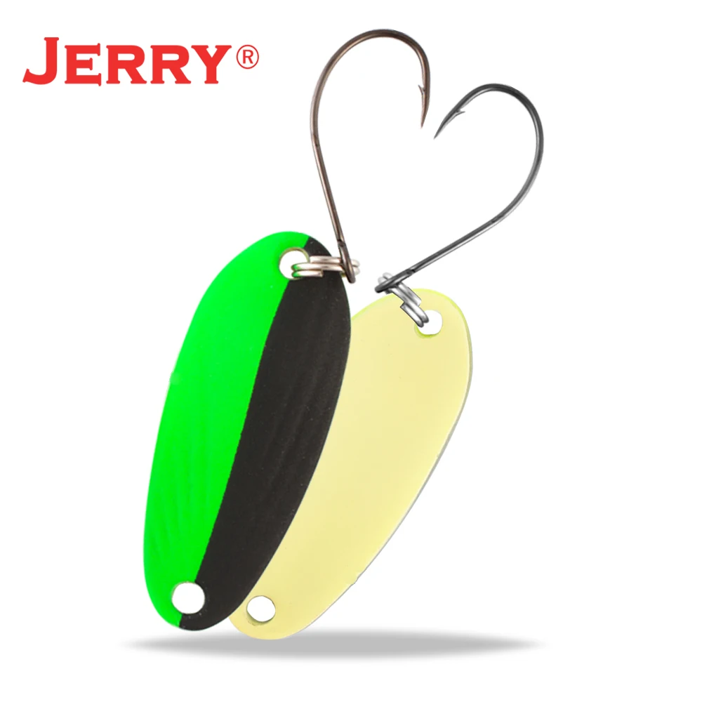 Jerry 3g 5g high quality fishing spoons single hook trout spoons area trout fishing lures two side color hard lures Jerry 3g 5g high quality fishing spoons single hook trout spoons area trout fishing lures two side color hard lures