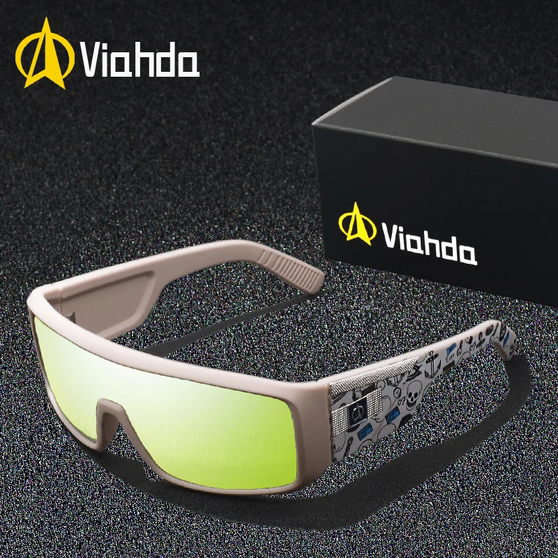 

Viahda New Men's Sunglasses Windproof Big Frame Mirror Driving Outdoor sports Goggles Vintage Retro Eyewear Gafas