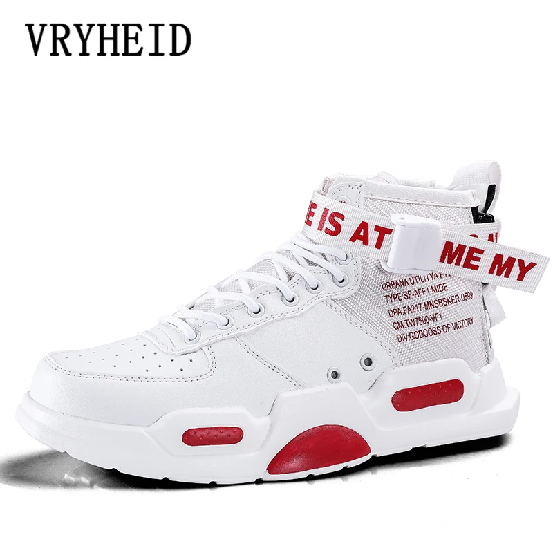 

VRYHEID Men's High Top Fashion Sneakers Trend Hot Sale Man Casual Shoes Hip Hop Hasp Outdoor Non-slip Breathable Men Shoes 36-45