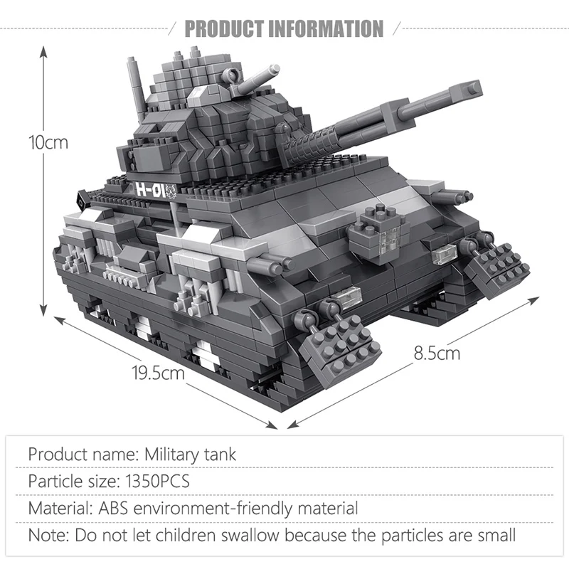 1350 шт. военный армейский Танк Мини Блоки Модель Наборы кубиков WW2 солдат фигурки развивающие строительные блоки игрушки для детей мальчиков