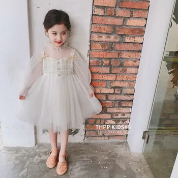 

5390 Ribbons Embroidery Princess Baby Girl Dress 2020 Spring Party Wedding Easter Day Kid Dress For Girl Wholesale Child Clothes