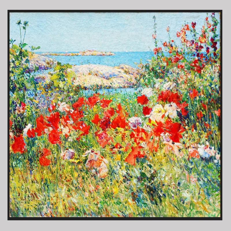 

Seaside flowerbed Flowers Cross Stitch Kits Counted Needlework Embroidery Crafts 14ct Unprinted DIY Arts Handmade Home Decor