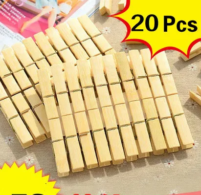 

Bamboo Clip Multi-purpose Clothes Drying Clip/sock Clip/small Clip Clothes Drying 20 Pcslot