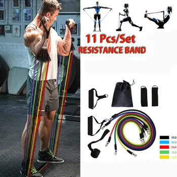 

11pcs/set Pull Rope Fitness Exercises Resistance Bands Latex Tubes Pedal Excerciser Body Training Workout Yoga