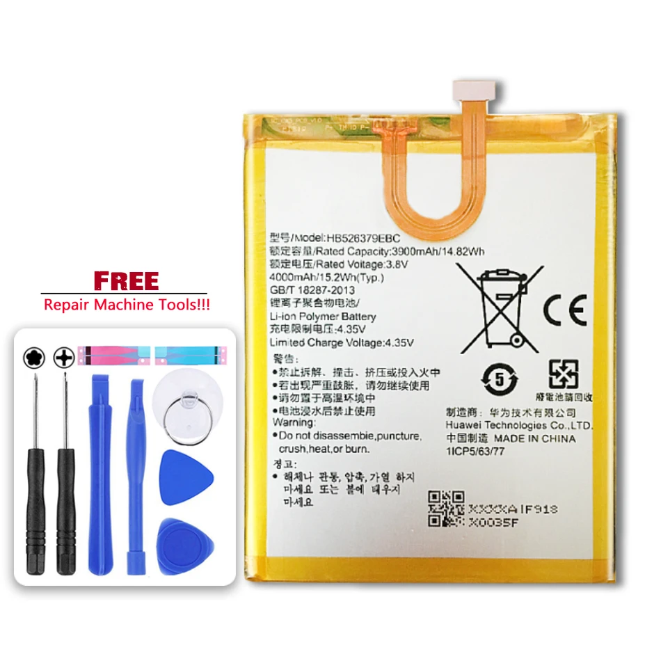 4000 мАч HB526379EBC Аккумулятор для Huawei Y6 Pro Enjoy 5 HONOR 4c pro TIT L01 TL00 CL00 CL10 инструмент