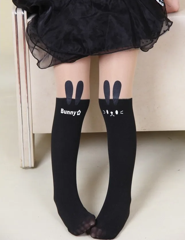 

Spring And Autumn Girls Thin Body-stocking Velvet Fake Tube Leggings Children Joint Silk Stockings KT Cat Patyhose