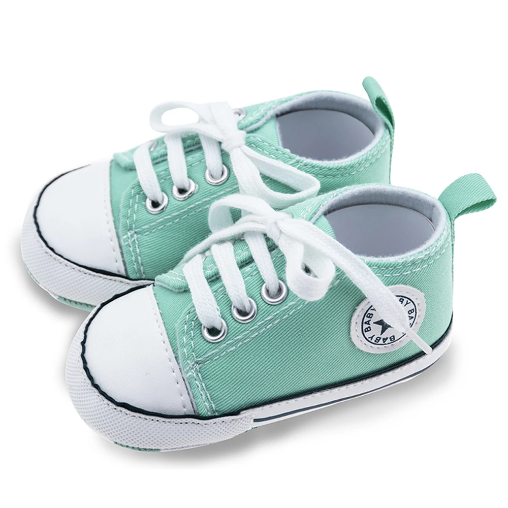 Детская обувь для мальчиков и девочек; новые цветные парусиновые кроссовки; удобные дышащие кроссовки для новорожденных; обувь для малышей - Цвет: Светло-зеленый