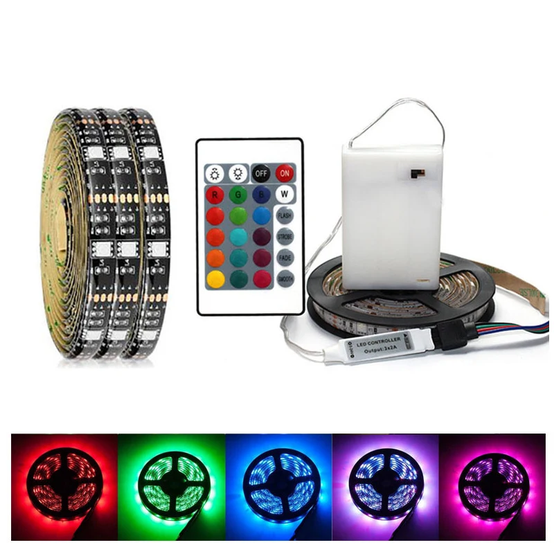 Световая лента 5050 5 в с цветной RGB-подсветкой лампа батарейного отсека №