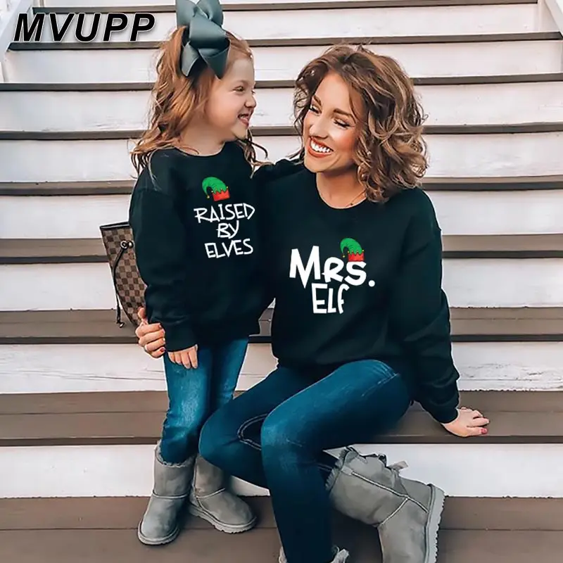 Mr Mrs elf/свитшоты для всей семьи папы сына мамы и дочки Одинаковая одежда меня