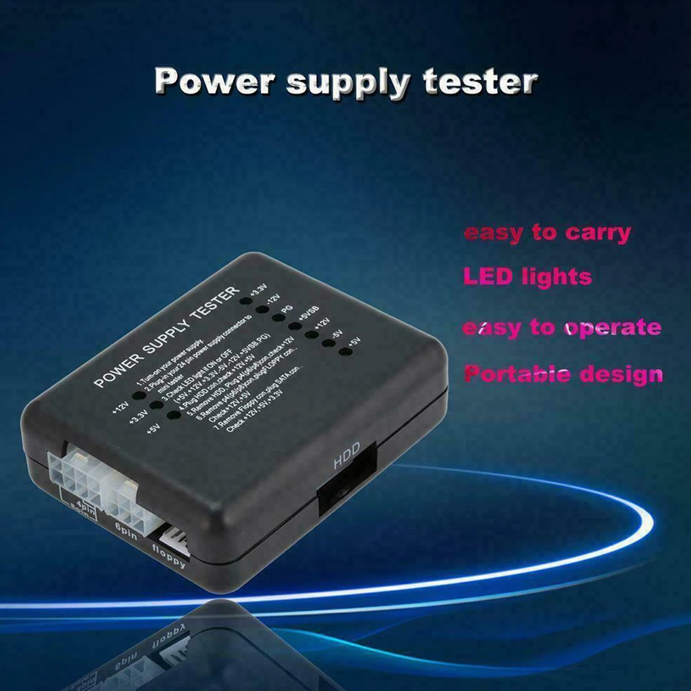Измеритель SATA Led 12 в 5 В 3 мини точный тестер источника питания HDD PSU ATX 20/24 Pin