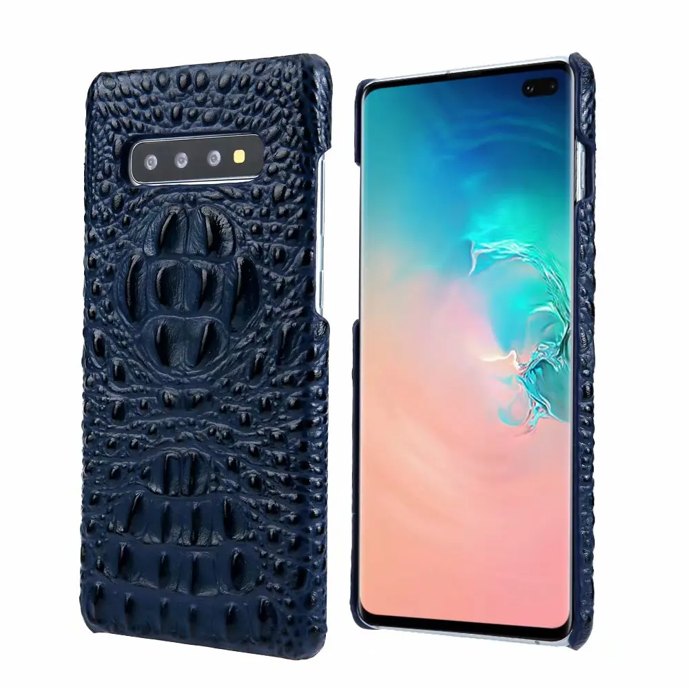 

Natural Pure leather 3D Luxury crocodile phone Case For Samsung Note 8 9 10 Plus S8 S9 S10E S10 Plus