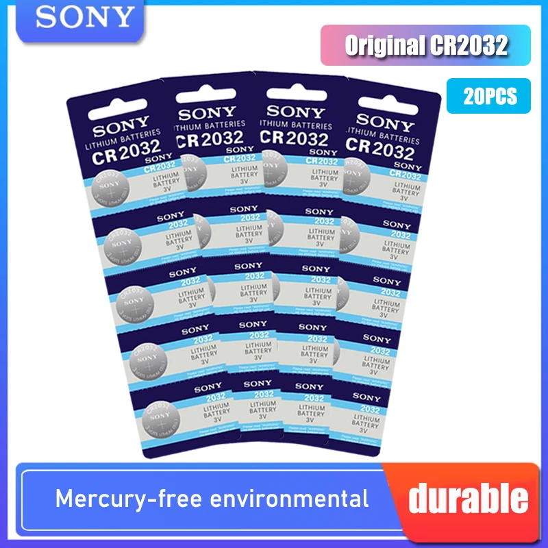 20 шт абсолютно новый SONY CR2032 кнопочный аккумулятор 3 в литиевые батареи CR 2032 для