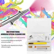 Ремонтный инструмент, чистящий набор, аэрограф, ассорти, нержавеющая сталь, игла, пистолет-распылитель, очиститель, практичная, прочная, деревянная ручка, щетка