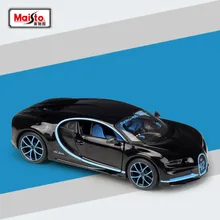 Maisto 1:24 Bugatti Chiron 42 Seconds черная литая под давлением модель Гоночная машина игрушка Дети Подарки Новинка в коробке