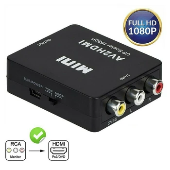 

AV to HD Converter Composite CVBS Video Adapter 720p 1080p 60Hz Portable Converter