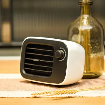 

EU/US Plug Vintage Portable Mini Electric Fan Heater Air Heating Desktop Heating Warm Air Winter Warmer Home Office Warmer Fan