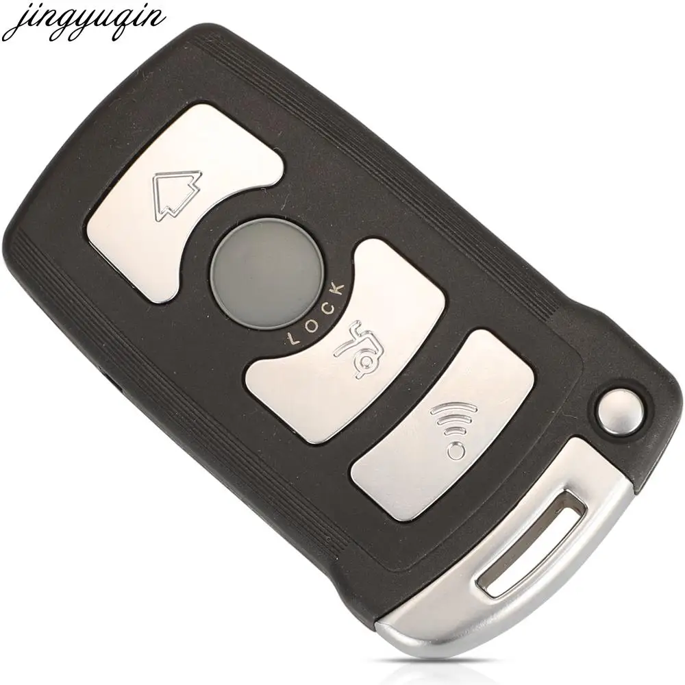 Jingyuqin Remote Car Key Case Shell For BMW 7 Series E65 E66 E67 E68 745i 745Li 750i 2002-2008 3 Buttons Smart Keychain Fob key case car key shell car remote key car key key shell