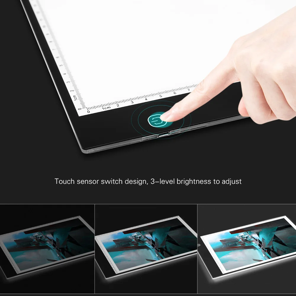 A4 светодиодный световой короб Tracer Ультратонкий USB Powered трассировочный свет Pad Board 3 Уровня Регулируемая яркость анимация рентгеновский просмотр