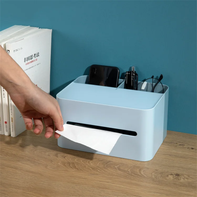 

Multifunctional Tissue Box Napkin Paper Container Desk Organizer Remote Control Phone Holder Makeup Cosmetic Storage Box