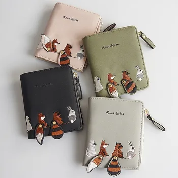 

2020 New Wallet Women Women's Short-Function Creative Money Kit Han version cute squirrel 20% change bag