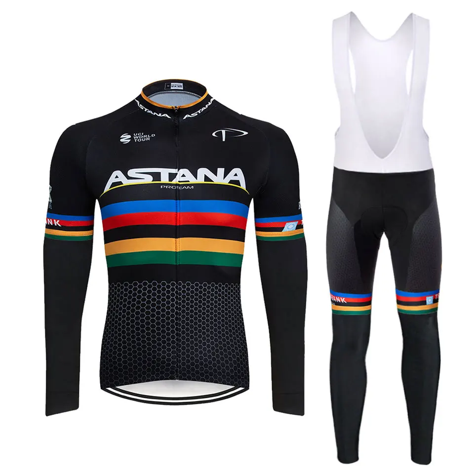Астана с длинным рукавом, Майки для велоспорта, набор, тонкая секция, MTB, одежда для велоспорта, Ropa Maillot, одежда для велоспорта, комплект для велоспорта