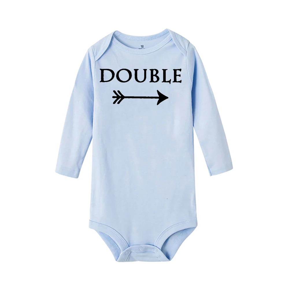 Body nouveau-né imprimé humoristique Double Trouble, combinaison