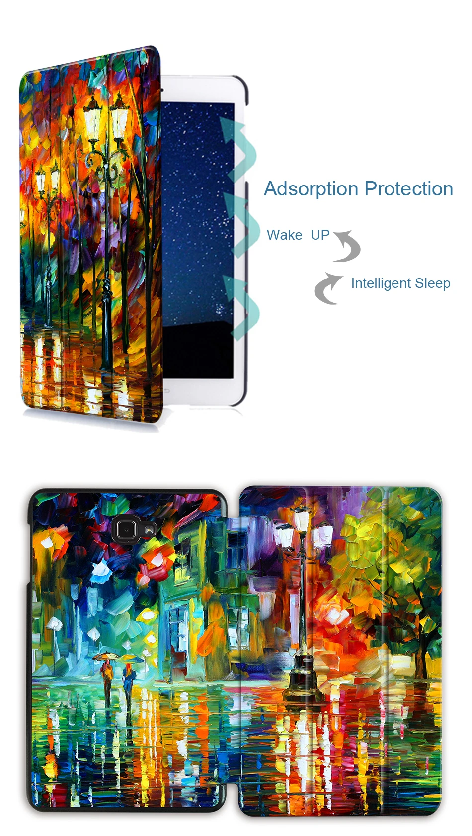 MTT чехол с масляным рисунком для samsung Galaxy Tab A6, 10,1 дюймов, SM-T580, T585, тонкий магнитный откидной Чехол-подставка из искусственной кожи, чехол для планшета