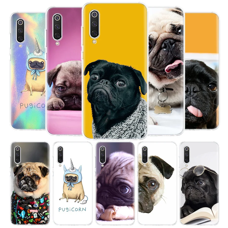 Милый чехол для телефона с Мопсом и собачкой Xiaomi 9 8 8T 7 6 Pro 6A 4X 7A 8A S2 5A 5 Mi Lite CC9 F1
