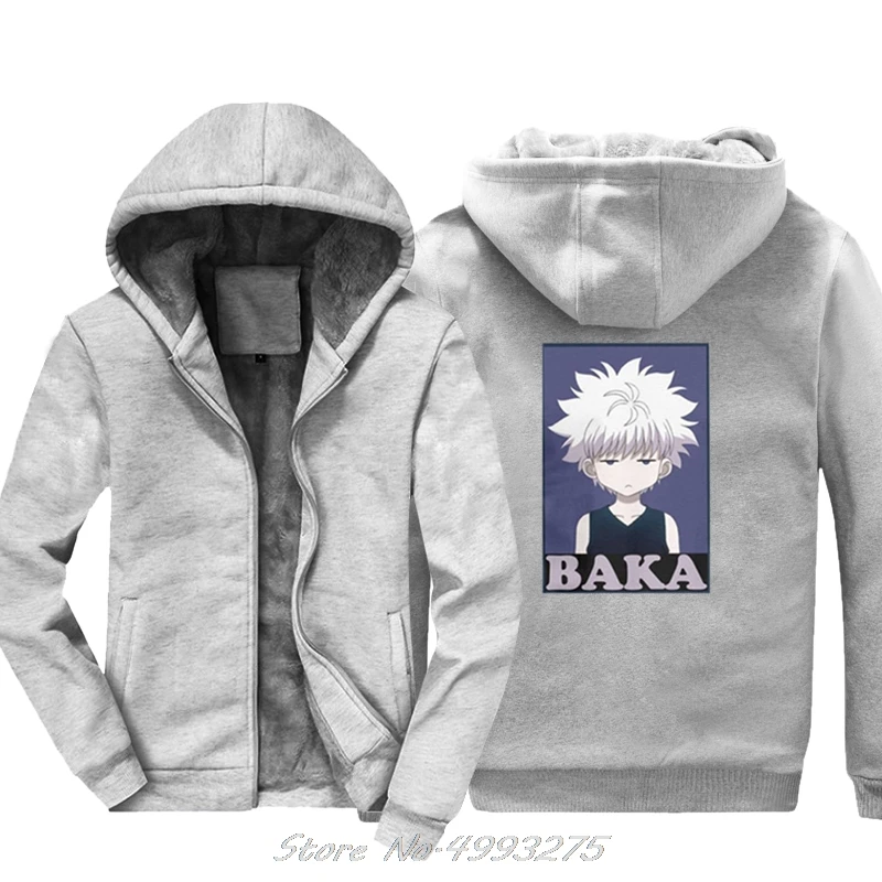 Охотник х Охотник толстовки Killua Zoldyck Baka классический комикс аниме Япония Мода шерсть лайнер куртка утепленные толстовки