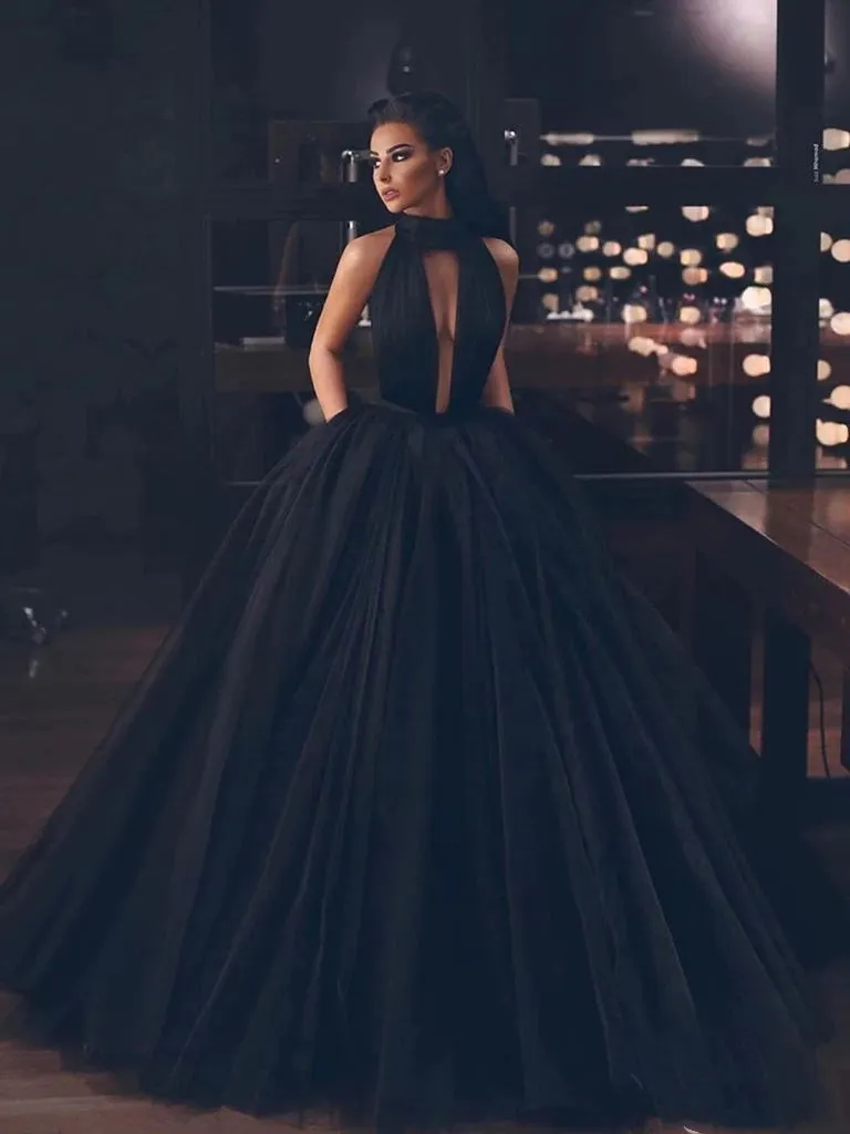 vestido de gala longo preto