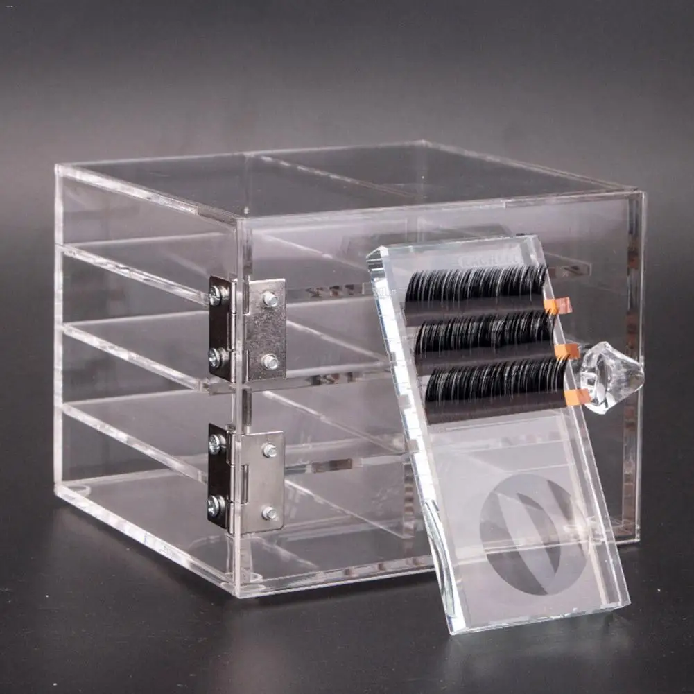 1/8 Layers Eyelash Storage Box Makeup Display Container Eyelashes Glue Pallet Holder Grafting Eyelash Transparent Box Dropship