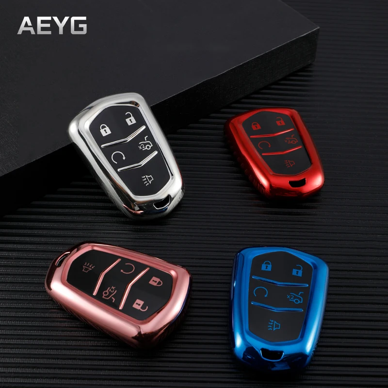 

TPU Car Key Case Cover Shell Fob For Cadillac ESV Escalade CTS XTS ATS ATS-L XLS SRX XT4 XT5 CT6 4/5/6 Buttons Shell Accessories