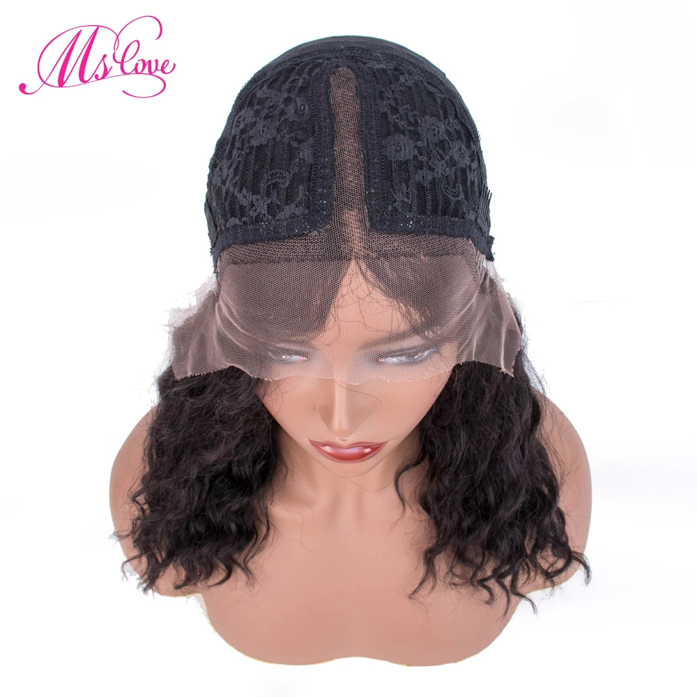 Buy Deep Wave Wig Lace Front Human Hair Wigs For Black Women 14 Inches Curly Human Hair Wig Brazilian Wig Remy Hair Mslove