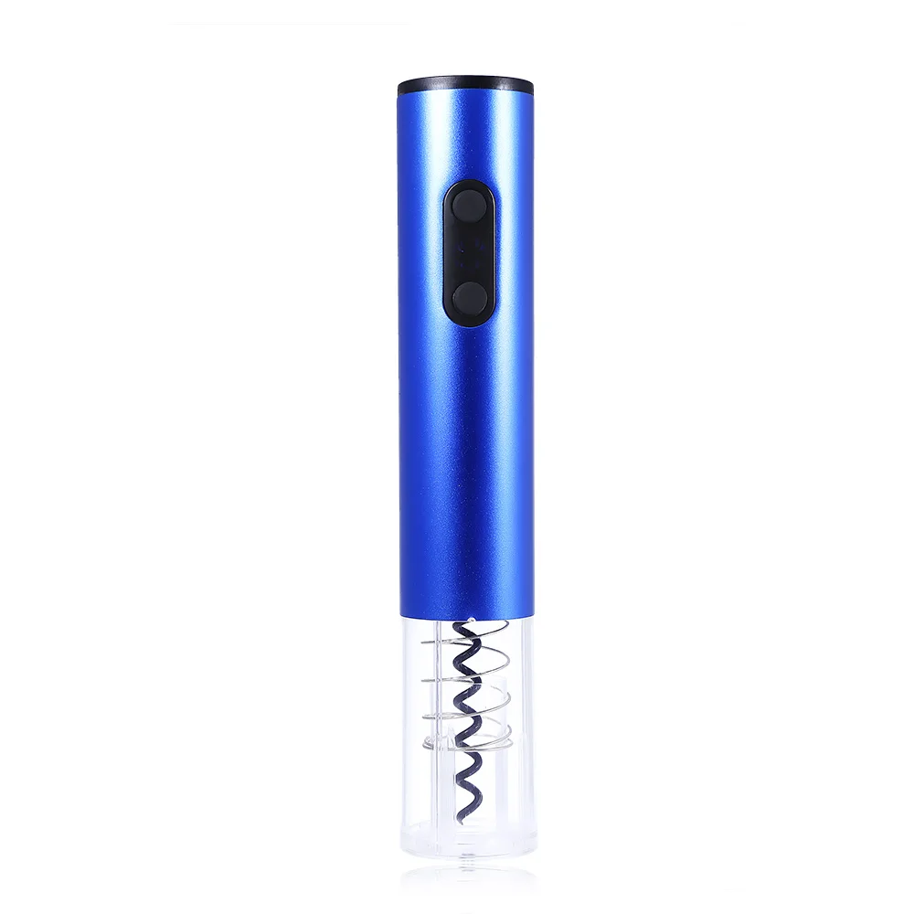 4 шт. электрический штопор автоматический штопор для бутылок вина комплект беспроводной фольга резак и вакуумная пробка барный инвентарь - Цвет: Blue