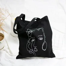 Новая стильная хипстерская Абстрактная фигура Холщовая Сумка женская художественная и художественная Экологически чистая хозяйственная сумка студенческая Shou