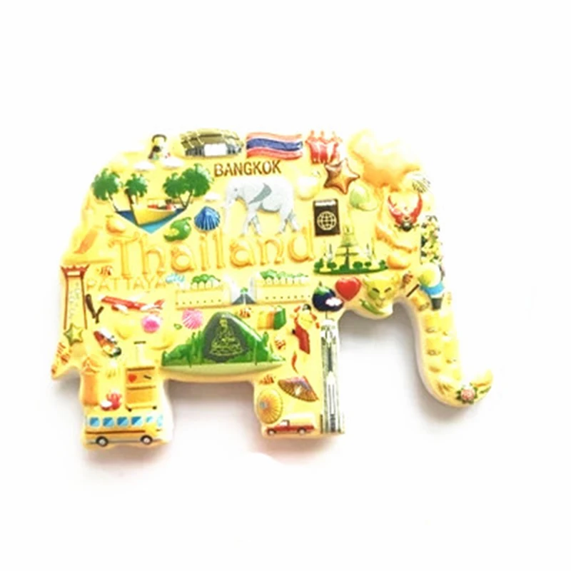 Magnetic refrigerator sticker Thailand tourist souvenir Chiang mai elephant magnet sticker pattaya phuket koh samui Bangkok gift