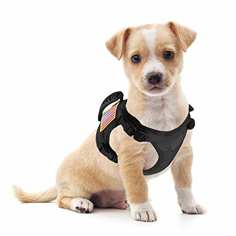 Hanshengday Tactical Service Dog Vest Harness Outdoor Training Handle Water-Resistant Comfortable Military Patrol K9 Dog Harness with Handle