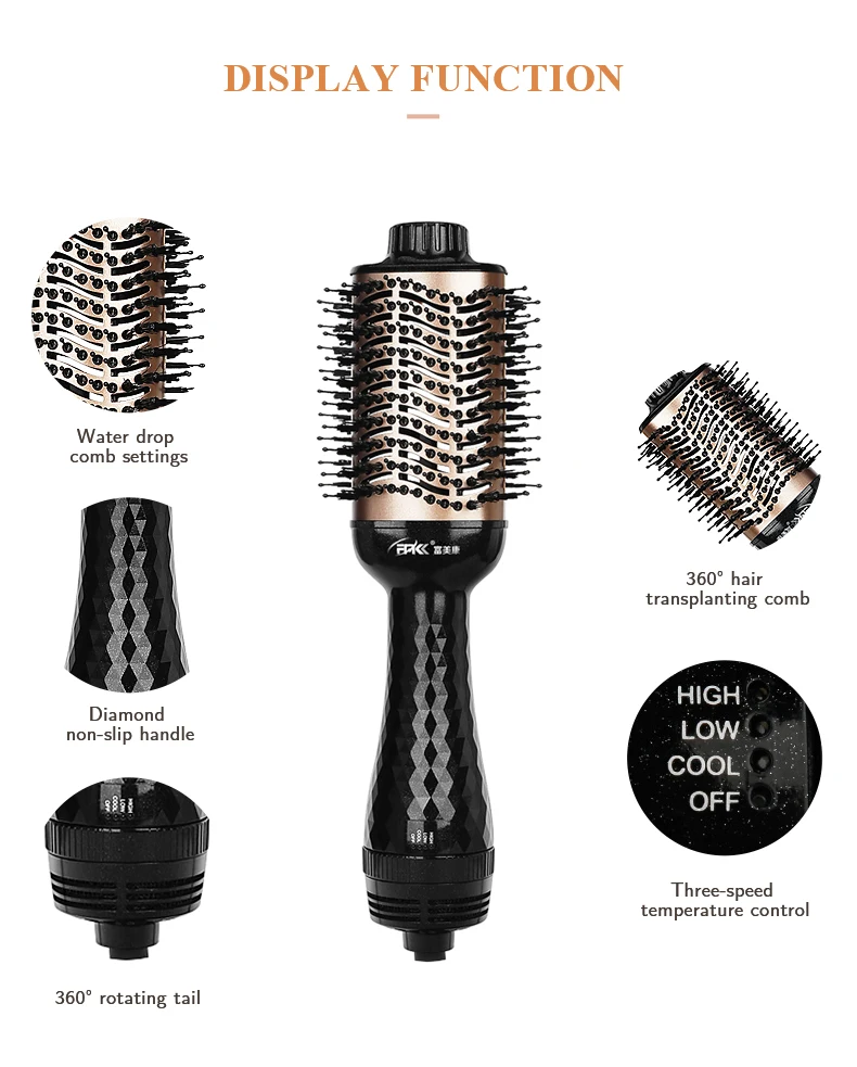 H01b493a7b701472f892c1346bc2c9fb2z Electric Hair Brush One Step Hair Dryer Styler Brush Hot Air Iron Hair Straightener Comb Automatic Wave Formers Hair Curler