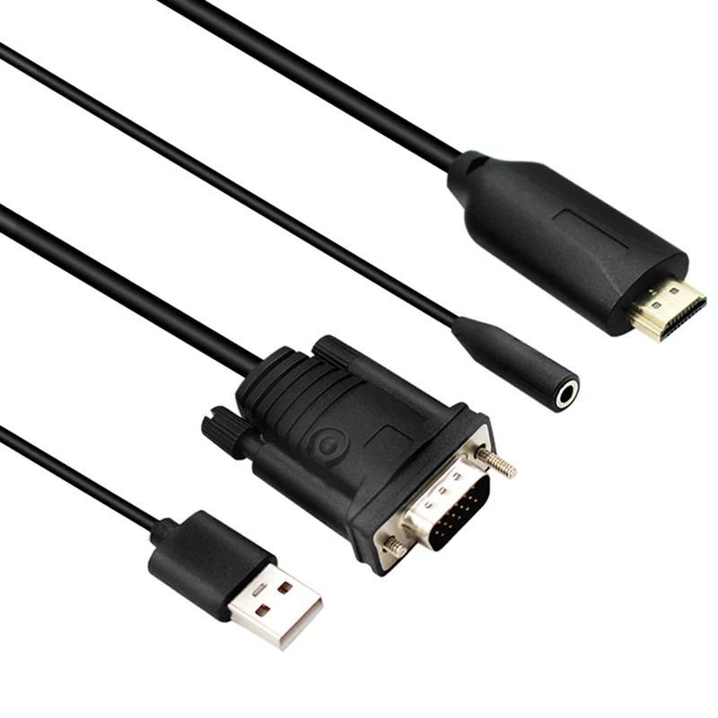 HDMI к Vga конвертер с кабелем 1 8 м цифро аналоговый сигнал USB и o|Адаптеры Type-C| |