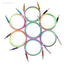 30pcs Audio Cable 3 5mm jack male to male Speaker Line 1m Rainbow Bamboo Copper Shell Aux Cable for HTC Car Headphone Aux Cord