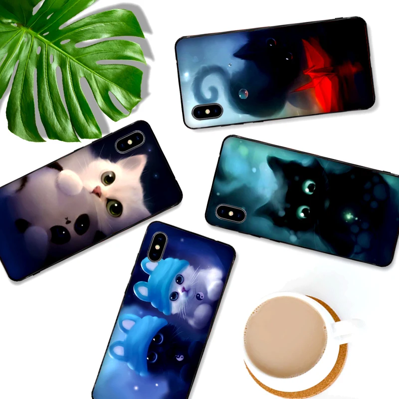 Для Xiaomi mi 9T A3 PRO 6X X 2S 3 F1 9 CC9E CC9 8 A2 LITE SE задняя крышка телефона подарок прекрасный кот