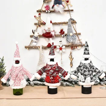 

Christmas Party Knitted Sweater Wine Bottle Covers Holiday Red Wine Bottle Covers Christmas Party Festival Dinner Table Decor*