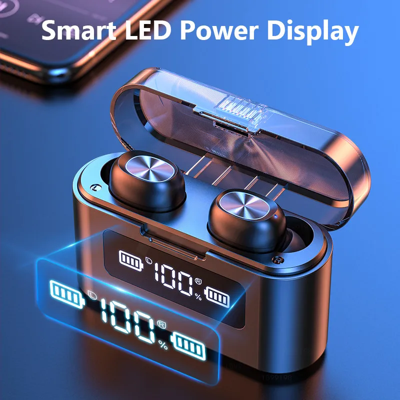 TWS Bluetooth Wireless Headphones with Mic Hifi Stereo Bluetooth Earphones Earbuds Sports Waterproof Wireless Headsets For Phone